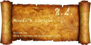 Novák Larina névjegykártya