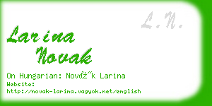 larina novak business card